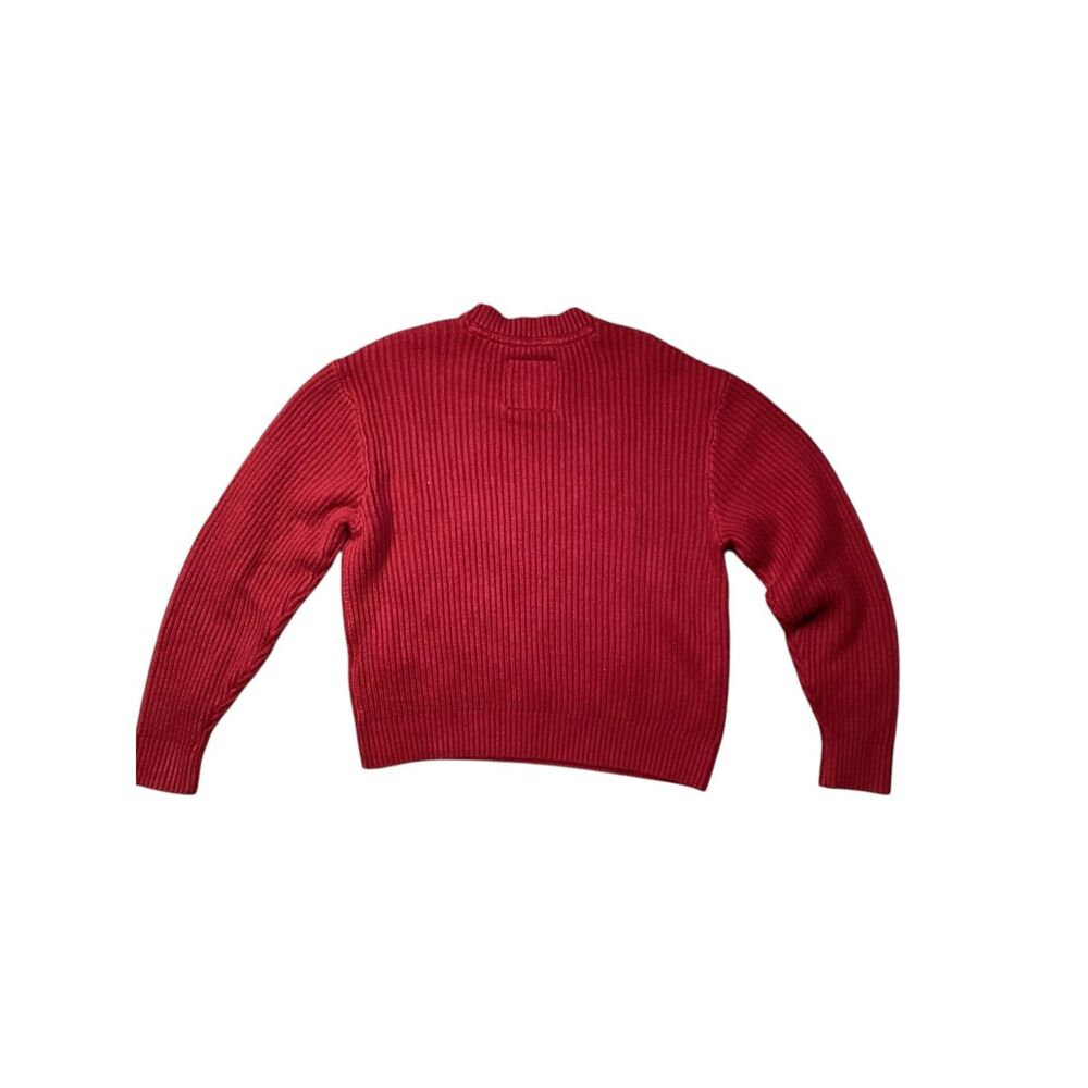 Abercrombie Kids Boys Girls Red Ribbed Knit Sweater Crewneck Size 9/10 EUC